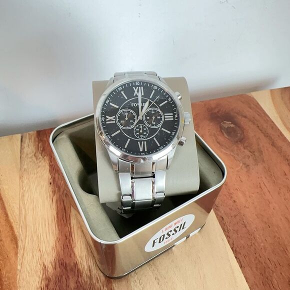 NWT Fossil Flynn Chronograph Stainless Steel Watch - Picture 2 of 6